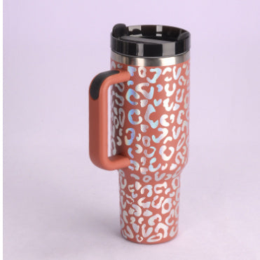 40-oz Spill-Proof Stainless Steel Tumbler with Handle & Straw — Keeps Drinks Hot or Cold